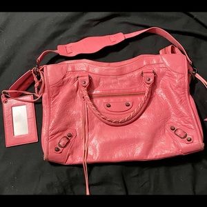 Pink Leather Balenciaga City Bag